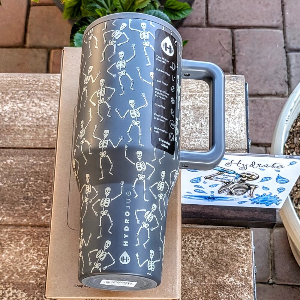 LIMITED EDITION HydroJug 40oz Traveler, 💀DEAD SERIOUS 💀 - Picture 8 of 12